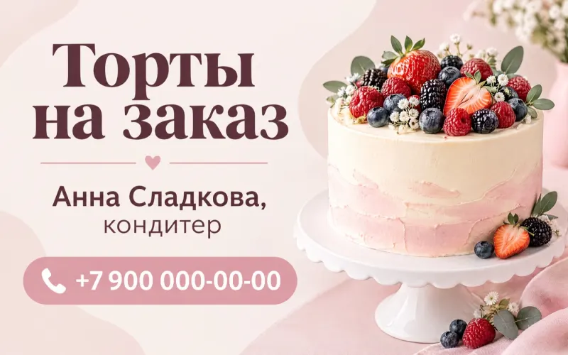 Визитка кондитера: торты на заказ