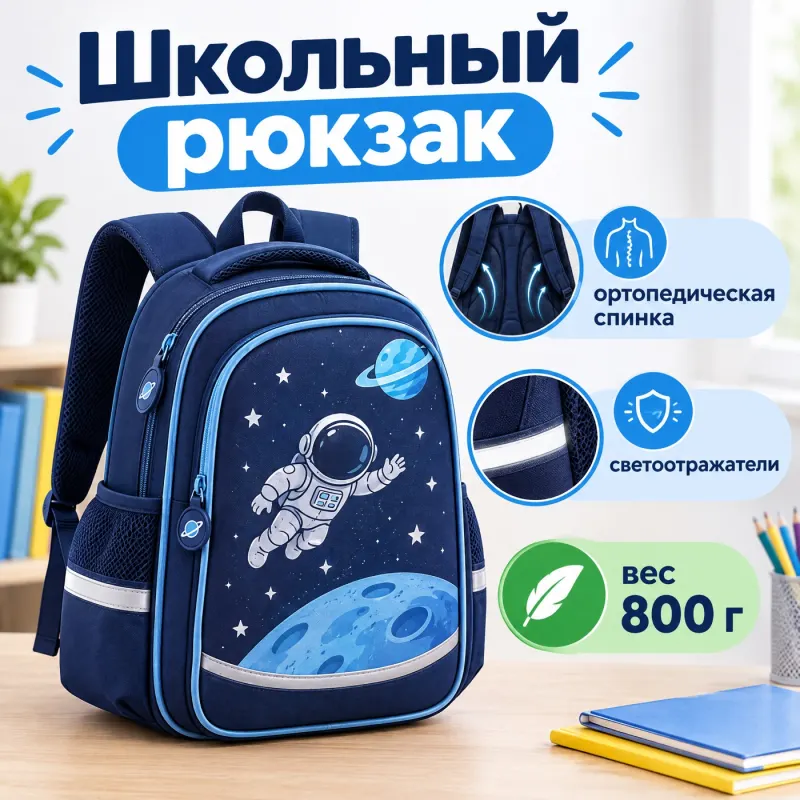 Карточка товара для маркетплейса: школьный рюкзак