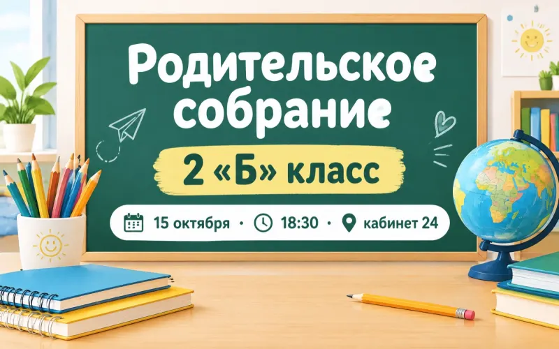 Объявление о родительском собрании для чата класса